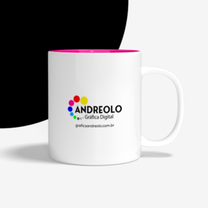 Caneca porcelana Personalizada  interior Rosa - Sublime
