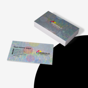 Cartão de Visita em Couché Brilho com Laminação Holográfica