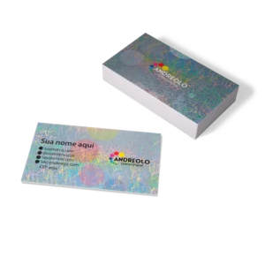 Cartão de Visita em Couché Brilho com Laminação Holográfica